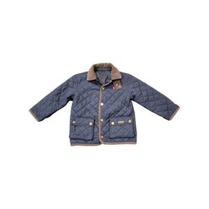 Polo Ralph Lauren Diamond Quilted Coat Boys 10-12 Cut Tag Corduroy Collar/Accent